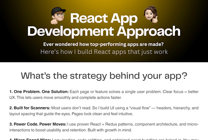 fix, build or optimize fast, modern react web apps